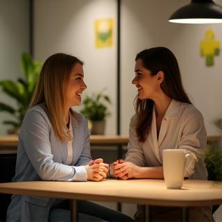 Diététicien échangeant avec un client sur l’évolution de son poids.